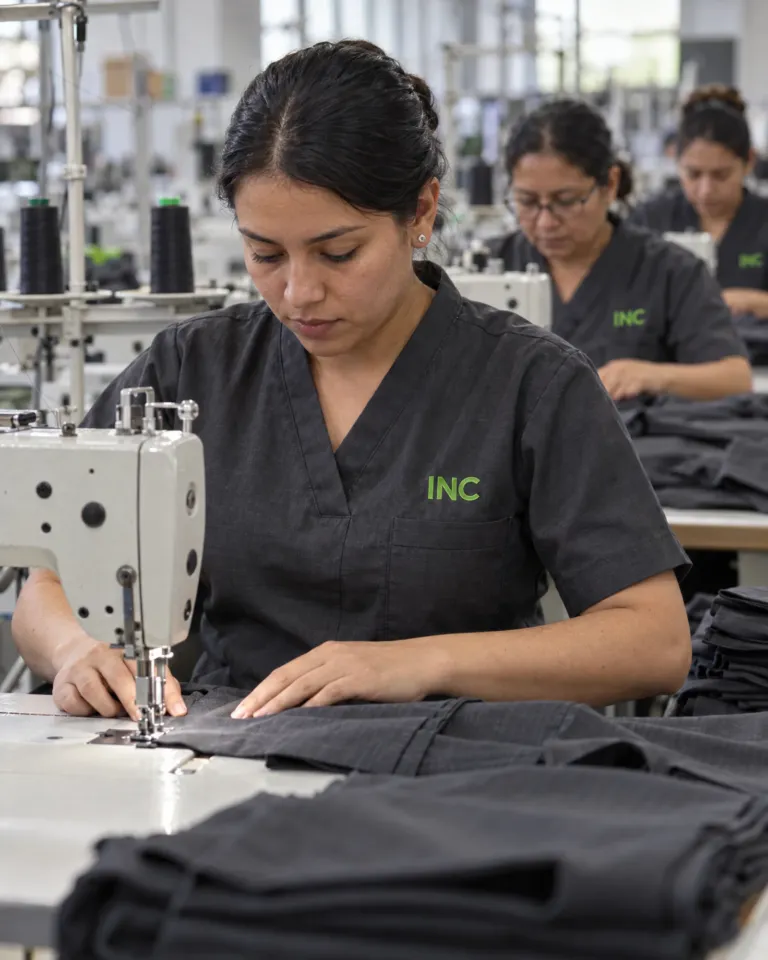 Producción: confección de uniformes en la planta de INC